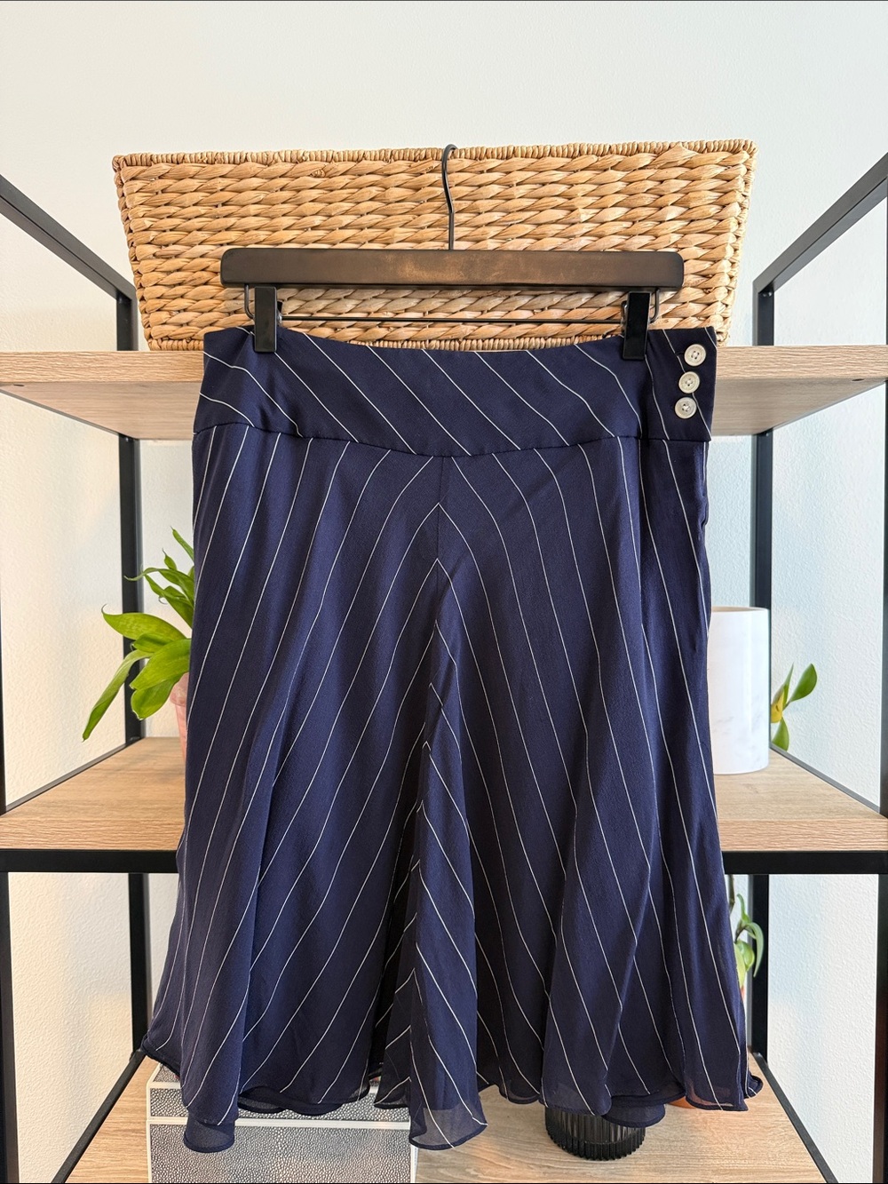 Lauren Ralph Lauren 100% Silk A-Line Flounce Striped Skirt, 10P